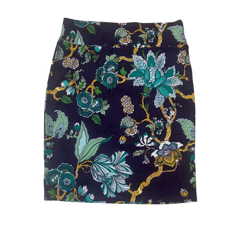 LuLaRoe Cassie Skirt Women 2XL Purple Excellence Floral Pencil Stretch